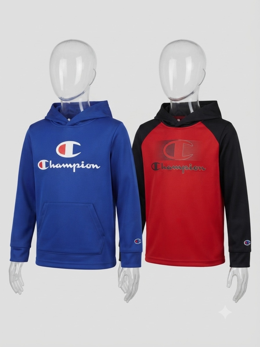Champion Hoodie Lot (Set of 2) - Royal Blue & Red/Black - Kids Size 10/12